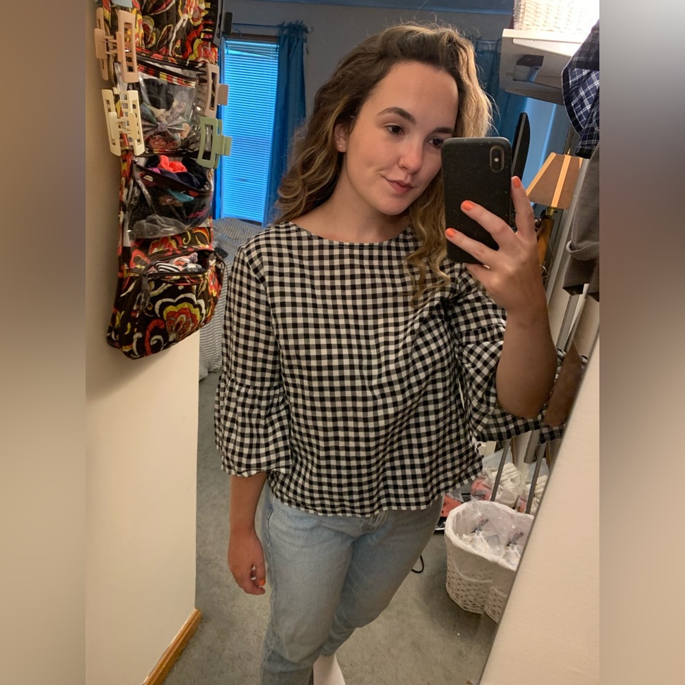 Universal Thread Gingham Button-Back Blouse